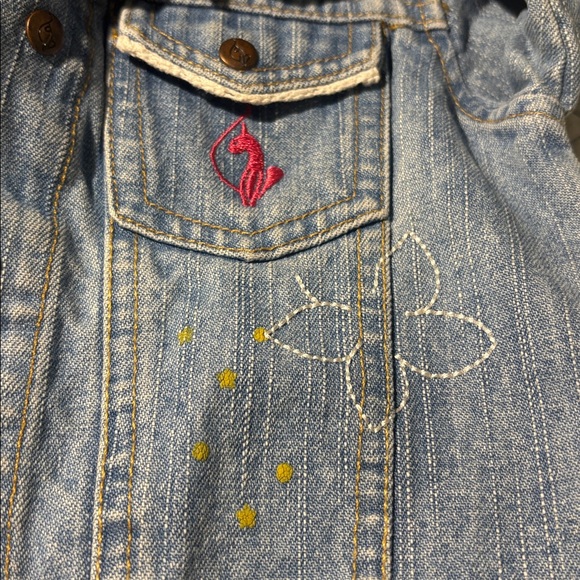 BABY PHAT Kids Light Blue Denim Jacket with Embroidery 6-12 months - Picture 3 of 10